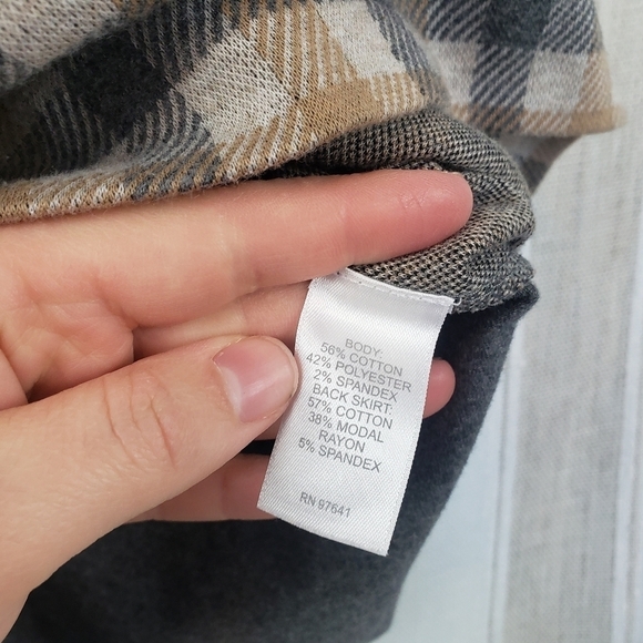 J. Jill Plaid Shift Dress Gray Tan Size Small - Picture 6 of 11